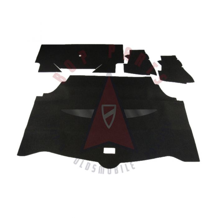 1967 Buick Wildcat Trunk Mat Black and Silver Felt (4 Pieces)