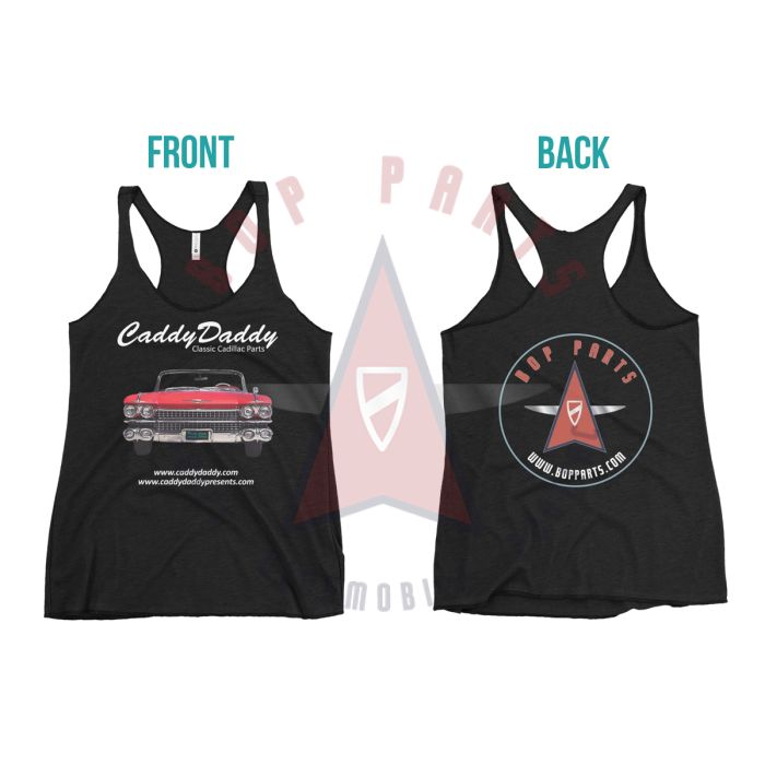Caddy Daddy Red Cadillac and BOP Parts Adult Women's Racerback Tank Top (See Details for Size Options) NEW Free Shipping In The USA 