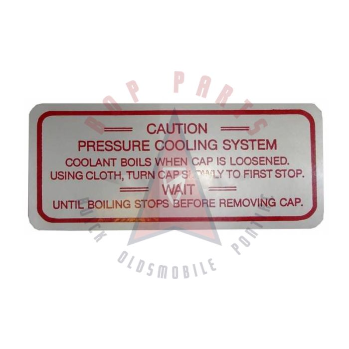 1960 1961 1962 1963 Buick Aluminum Engine Cooling System Decal