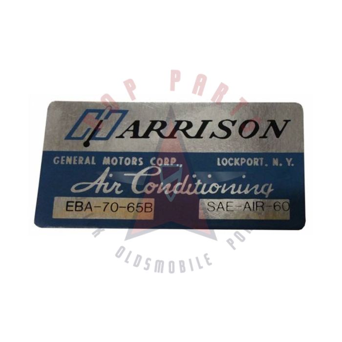 1965 Buick "Harrison" Air Conditioning (A/C) Evaporator Box Decal 