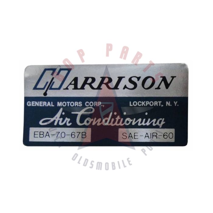 1967 Buick "Harrison" Air Conditioning (A/C) Evaporator Box Decal 