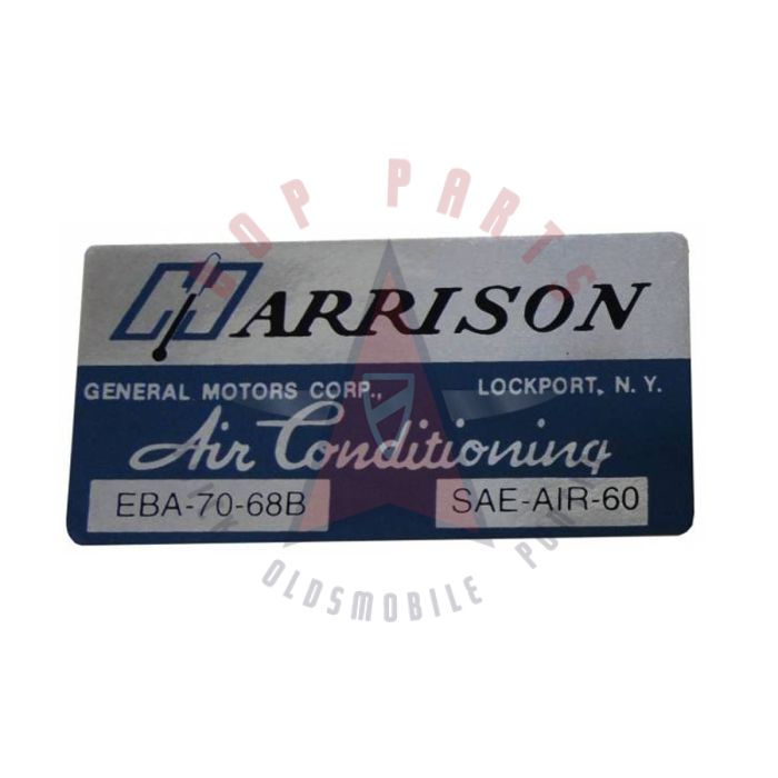 1968 Buick "Harrison" Air Conditioning (A/C) Evaporator Box Decal 