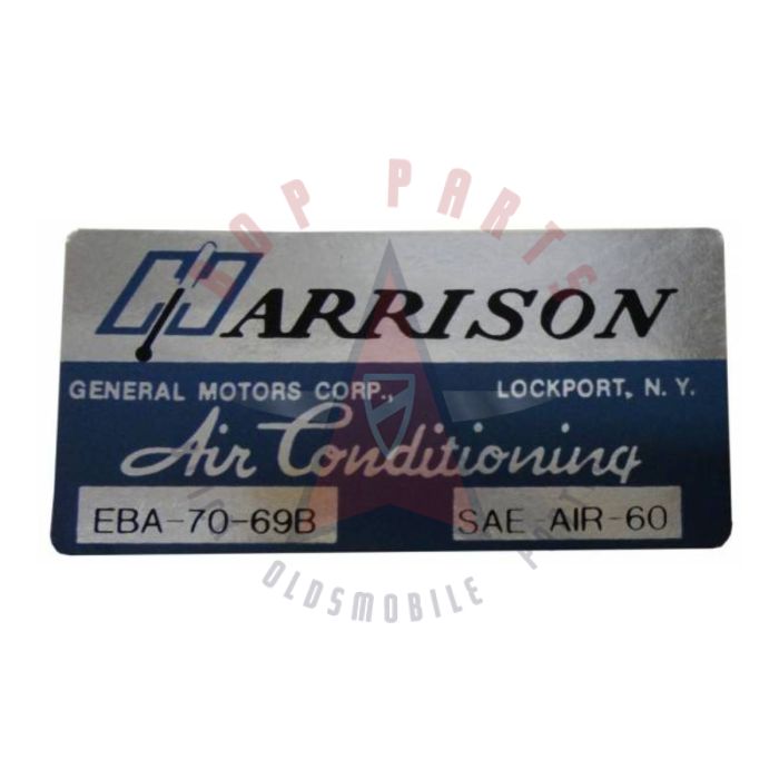 1969 Buick "Harrison" Air Conditioning (A/C) Evaporator Box Decal 