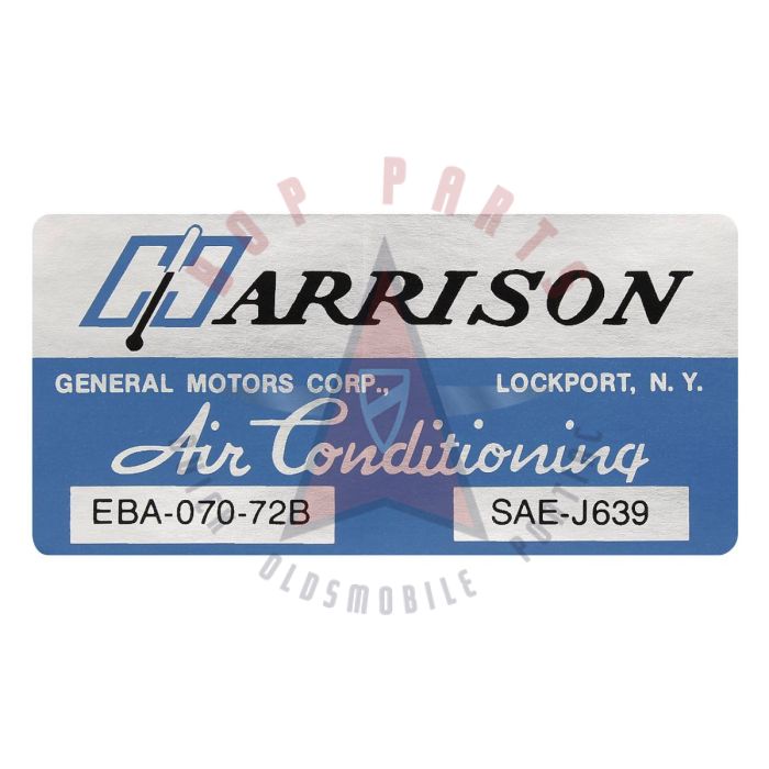 1972 Buick "Harrison" Air Conditioning (A/C) Evaporator Box Decal 