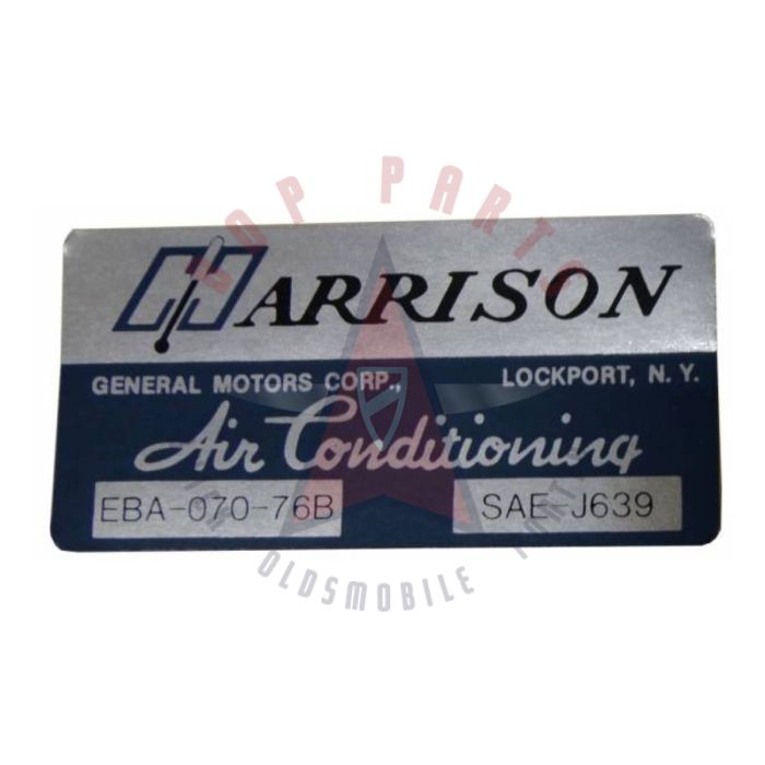 1976 Buick "Harrison" Air Conditioning (A/C) Evaporator Box Decal 