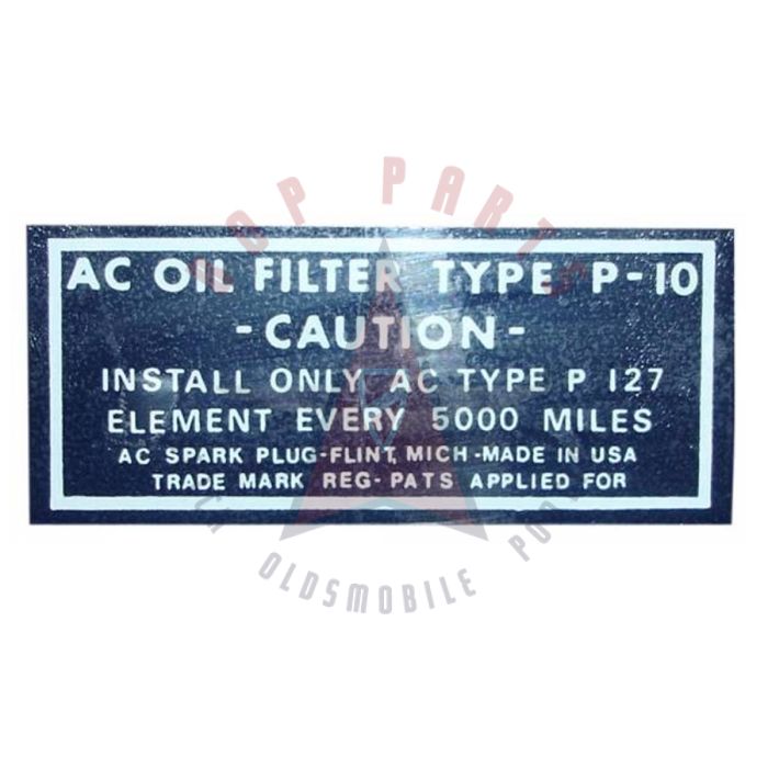 1949 1950 Buick Oil Filter Decal PF-127