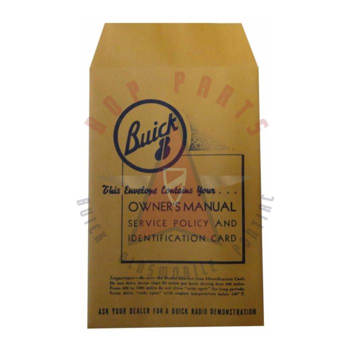 1950-1960 Buick Owner's Manual Envelope