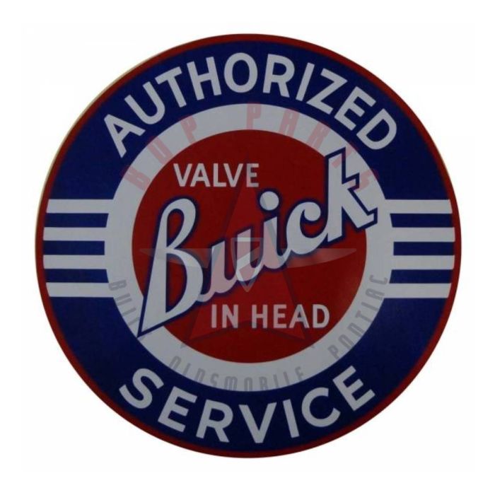 Buick "Valve-In-Head" Authorized Service Round Decal (10-Inch Diameter)