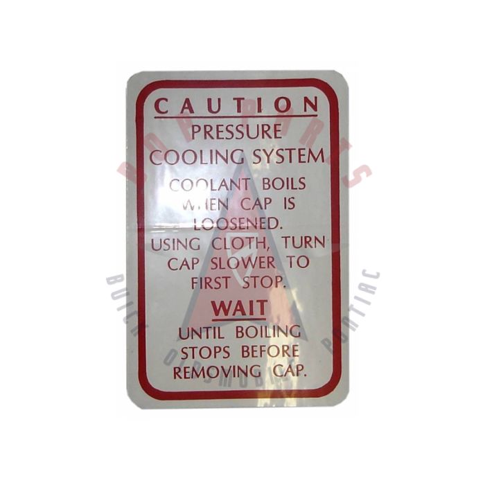 1959 1960 Buick Cooling System Caution Decal