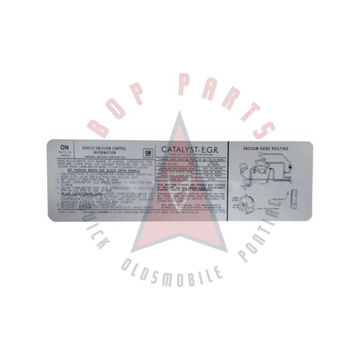
1977 Buick 403 Engine (WITH High Altitude and Automatic Transmission) Emissions Decal 