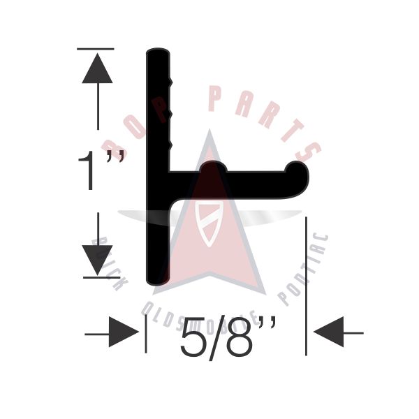 1953 Buick Roadmaster Skylark 2-Door Convertible 1-Inch Sash Channel Weatherstrip