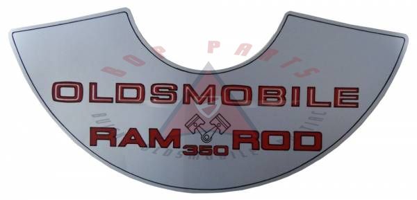 1969 Oldsmobile 350 Engine "Ram Rod" Air Cleaner Decal
