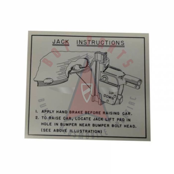 1949 1950 1951 1952 1953 Oldsmobile Jack Instructions Decal