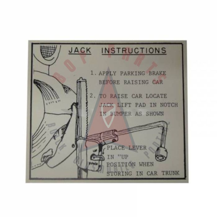 1956 1957 Oldsmobile Jack Instructions Decal