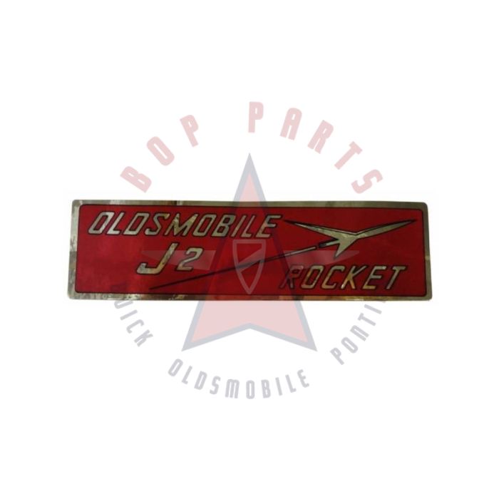 1957 1958 Oldsmobile 371 V8 Engine "J2 Rocket" Air Cleaner Decal 