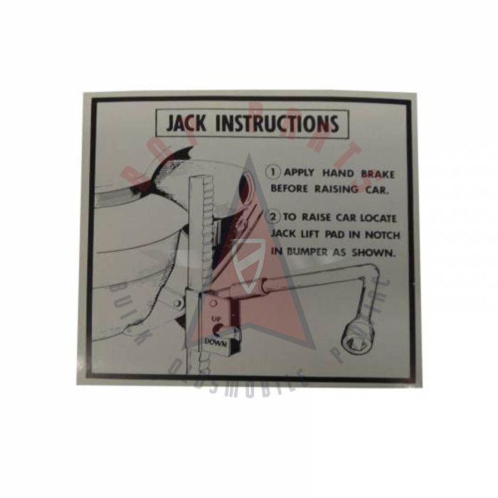 1954 1955 Oldsmobile Jack Instructions Decal