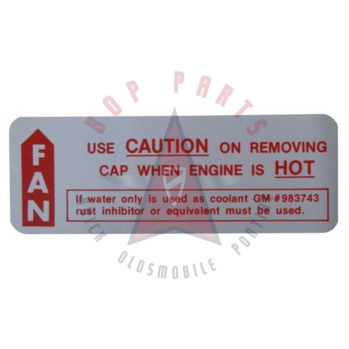 1966 1967 Oldsmobile Cooling System Caution Decal 
