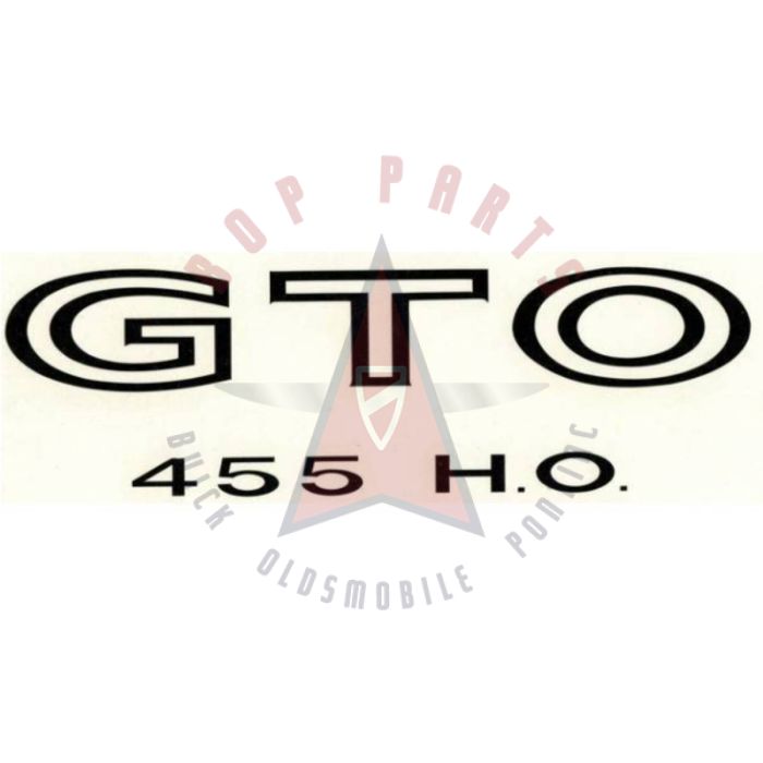 
1971 Pontiac GTO (See Details) "GTO 455 H.O." Fender Decal - Black
