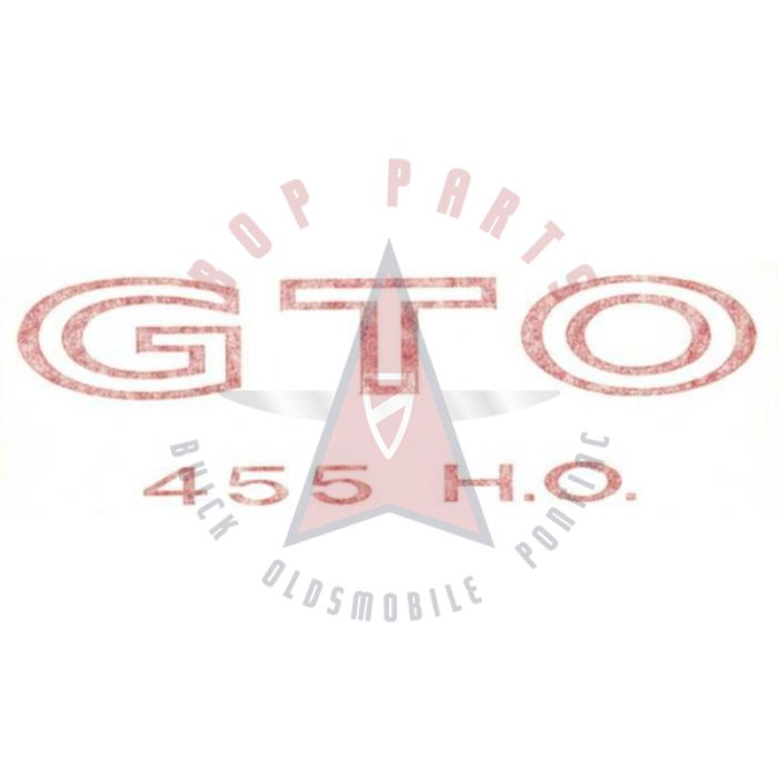 
1971 Pontiac GTO (See Details) "GTO 455 H.O." Fender Decal - Red
