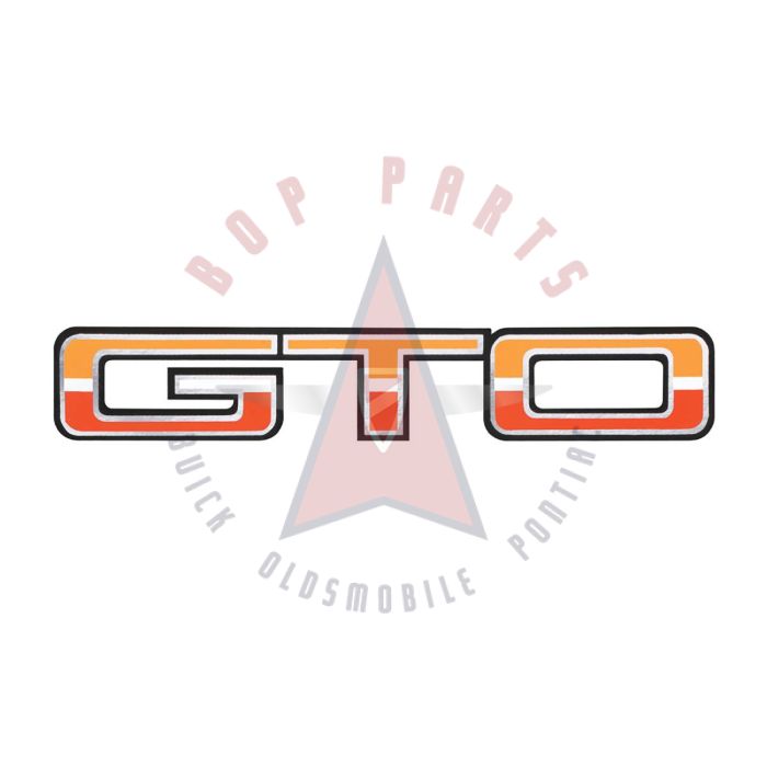 1974 Pontiac GTO (See Details) "GTO" Body Decal - Light Orange/Dark Orange/White