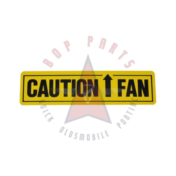 1980 1981 Pontiac Firebird Turbo 4.9 Liter Engine (See Details) Caution Fan Decal