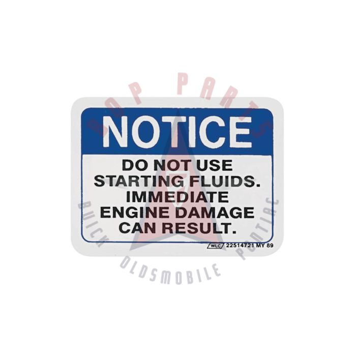 1980 1981 1982 1983 1984 1985 1986 Pontiac (See Details) Diesel Starting Instruction Warning Decal