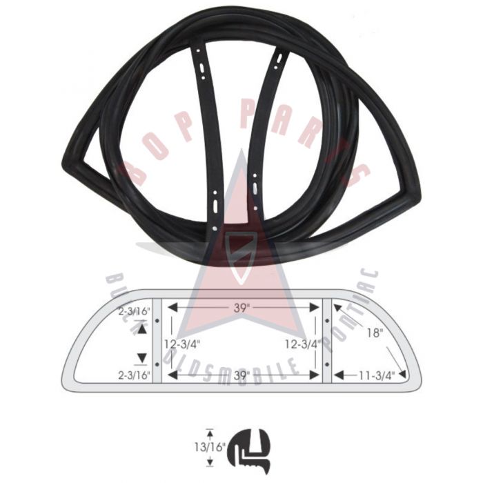 1951 Oldsmobile Series 98 4-Door Sedan Rear Window Rubber Weatherstrip