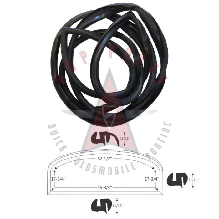 1961 1962 Buick, Oldsmobile, And Pontiac (See Details) 4-Door Hardtop Rear Window Rubber Weatherstrip
