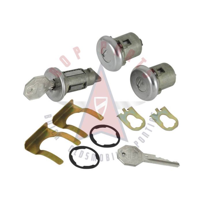 1966 1967 Oldsmobile Full-Size Models (WITHOUT Pawl) Ignition and Door Lock Set WITH Two Octagon Head Keys [Original Style] (11 Pieces)