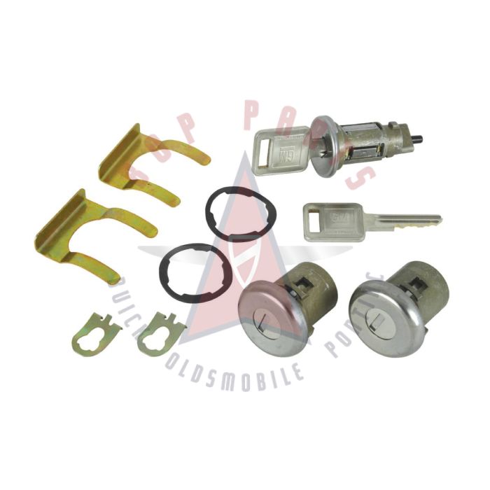 1968 Oldsmobile (See Details) Ignition and Door Lock Set WITH Two Square Head Keys [Late Style] (11 Pieces)