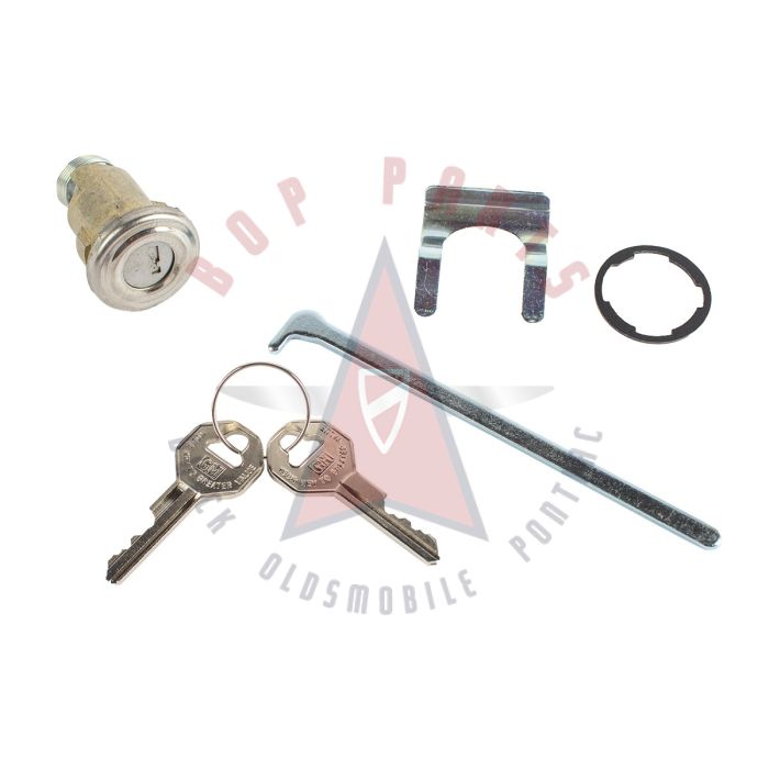1955 1956 1957 1958 Buick B-Body Models Ribbed Cap Trunk Lock Set WITH Two Octagon Head Keys [Original Style] (6 Pieces)