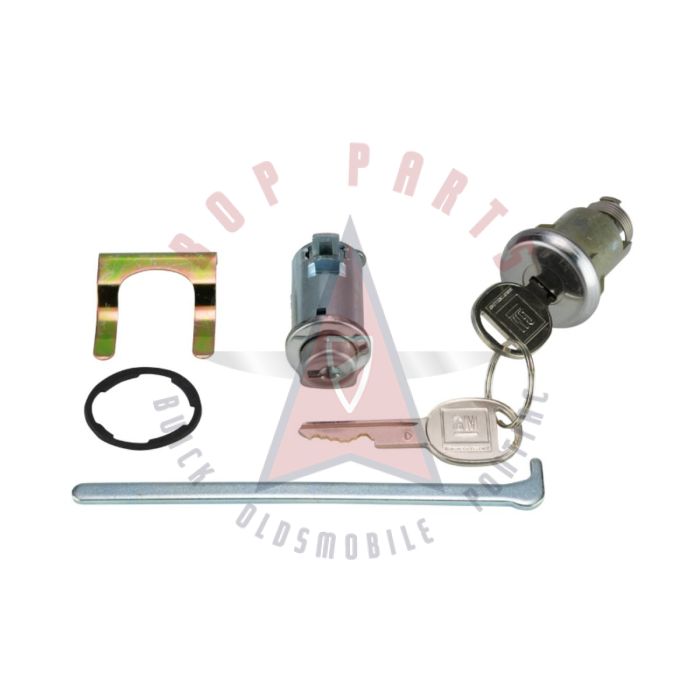 1966 1967 Pontiac GTO Glove Box and Trunk Lock Set WITH Two Round Head Keys [Late Style]
