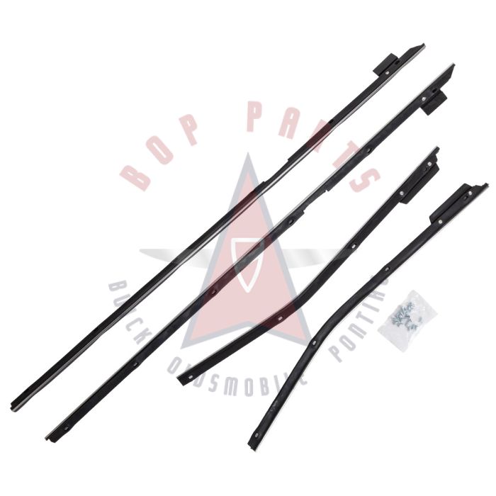 1967 1968 Oldsmobile 88 Convertible Outer Window Sweeps With Chrome Edge (4 Pieces)