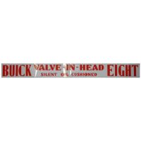 1936 1937 Buick Valve Cover Decal Valve-In-Head Silent Oil Cushioned - Red