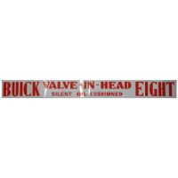 1936 1937 Buick Valve Cover Decal Valve-In-Head Silent Oil Cushioned - Red