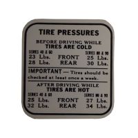 1938 Buick Tire Pressure Decal