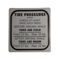 1939 1940 1941 1942 1946 1947 Buick Tire Pressure Decal