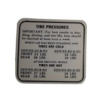 1936 Buick Tire Pressure Decal