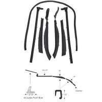 1959 1960 Buick, Oldsmobile, And Pontiac 2-Door Convertible (See Details) Roof Rail Rubber Weatherstrip Set (7 Pieces)