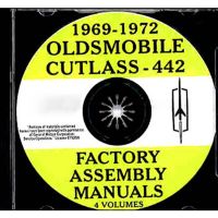 1969 1970 1971 1972 Oldsmobile Cutlass and 442 Models Factory Assembly Manuals 4 Volumes [CD]