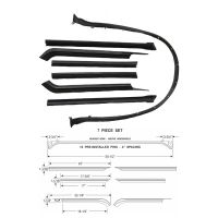 1965 1966 1967 1968 1969 1970 Buick, Oldsmobile, And Pontiac (See Details) 2-Door Convertible Roof Rail Weatherstrip Set (7 Pieces) (For Front Bow Attachment)