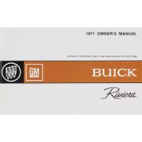 1971 Buick Riviera Owner's Manual [PRINTED BOOK]