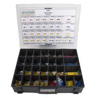 Universal Vinyl Wire Terminal Ring Spade and Butt Connector Assortment Box (680 Pieces)