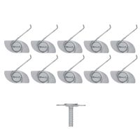 Universal Molding Clips With Threaded Stud Set (Plate Length 1 Inch Plate Width 0.5 Inch) (10 Pieces) 