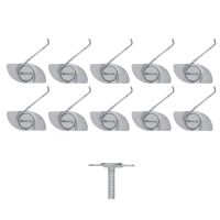 Universal Molding Clips With Threaded Stud Set (Plate Length 1 Inch Plate Width 0.5 Inch) (10 Pieces) 