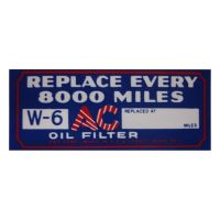 
1933 1934 1935 1936 Oldsmobile Oil Filter (Type W-6) Decal
