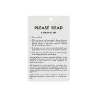1953 1954 1955 1956 1957 1958 1959 Oldsmobile Autronic Eye Instructions Tag 