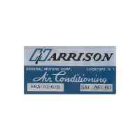 1967 Pontiac Harrison Air Conditioning (A/C) Evaporator Box Decal 