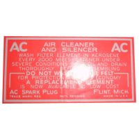 1932 1933 1934 1935 Buick Dry Style Air Cleaner Decal - White