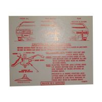 1970 Buick Electra, Le Sabre, and Wildcat Jacking Instruction Decal 